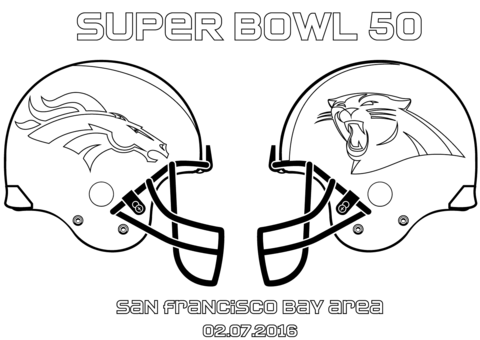 Super Bowl 50  Carolina Panthers Vs. Denver Broncos Coloring Page